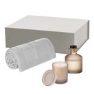 Подарочный набор Мизу (Mizu), Селла Софт (Cella Soft), бежевый (свеча, диффузор, плед)