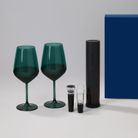 Подарочный набор 2 бокала для вина  Эмеральд (Emerald) + набор для вина Сакраменто (Sacramento) в синей коробке
