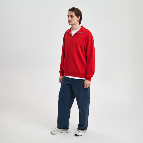 Толстовка на молнии унисекс Флоу (Flow), красная, размер 3XL/4XL