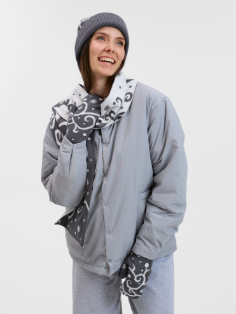 Варежки Adventino, темно-серый с молочным, размер L/XL