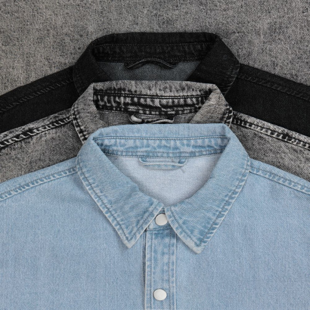 Куртка джинсовая O3, черная, размер 3XL/4XL