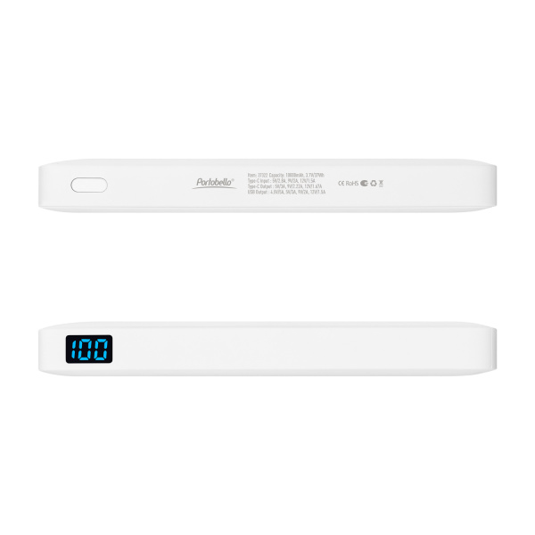 Внешний аккумулятор с подсветкой Анкор Плюс PD (Ancor PD Plus) 10000 mAh, белый