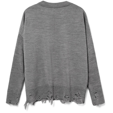 Джемпер оверсайз унисекс Grunge, серый, размер L/XL