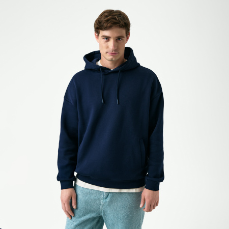 Худи релакс унисекс Баланс (Balance), с начесом, синий, размер 3XL/4XL
