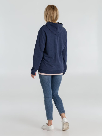 Толстовка с капюшоном унисекс Hoodie, синий меланж, размер 3XL