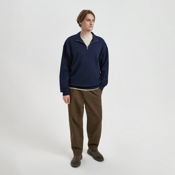 Толстовка на молнии унисекс Флоу (Flow), темно-синяя, размер 5XL/6XL
