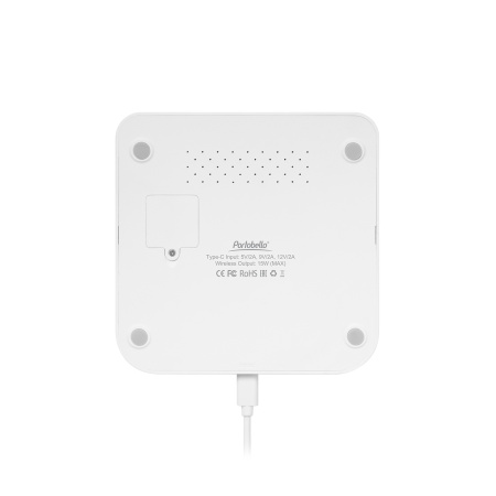 Зарядная станция с часами 15W Ригель (Rigel), белая