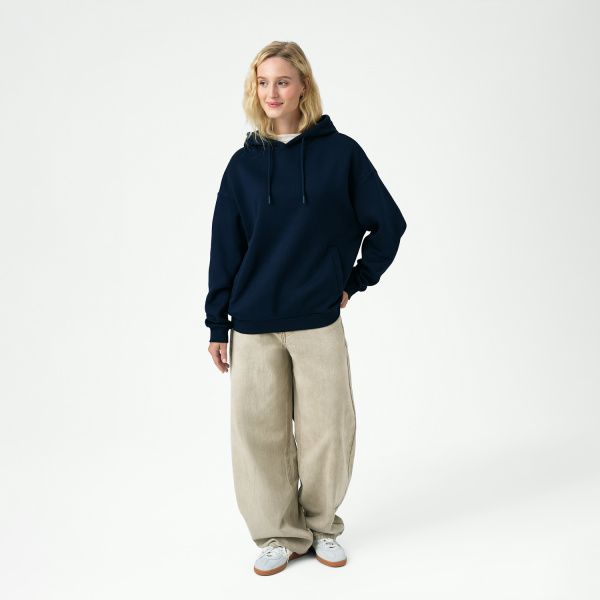 Худи релакс унисекс Баланс (Balance), с начесом, синий, размер 3XL/4XL
