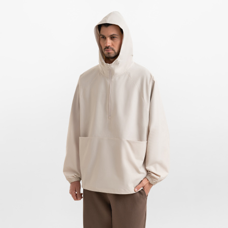 Ветровка (анорак) оверсайз унисекс Риссман (Rissman), бежевая, размер XL/XXL