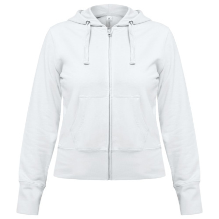 Толстовка женская Hooded Full Zip белая, размер XS