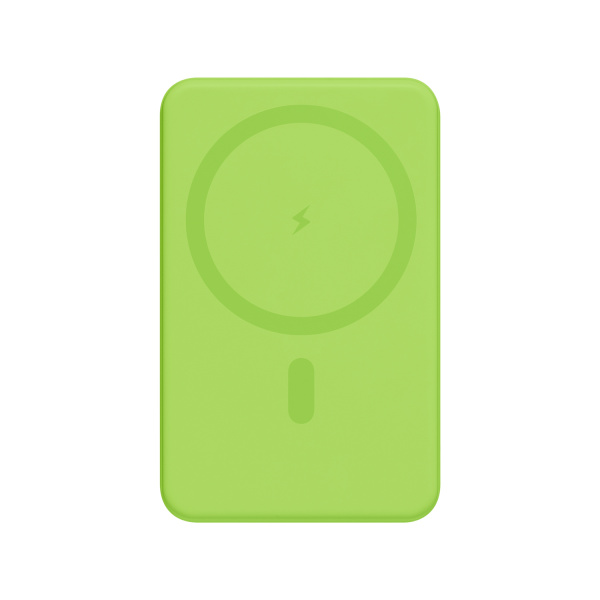 Внешний аккумулятор Ларго PD (Largo PD) 5000mAh с функцией беспроводной зарядки 15W, салатовый