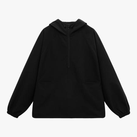 Ветровка (анорак) оверсайз унисекс Риссман (Rissman), черная, размер XL/XXL