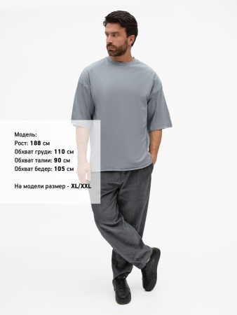 Футболка унисекс T1, серая, размер XL/XXL