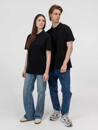 Рубашка поло унисекс Pulse, черная, размер XXL