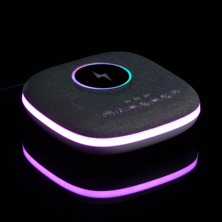 Bluetooth колонка с беспроводной зарядкой и подсветкой Terrafonic