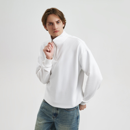 Толстовка на молнии унисекс Флоу (Flow), белая, размер 3XL/4XL