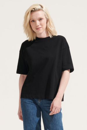 Футболка оверсайз женская Boxy Women, темно-серая (графит), размер L