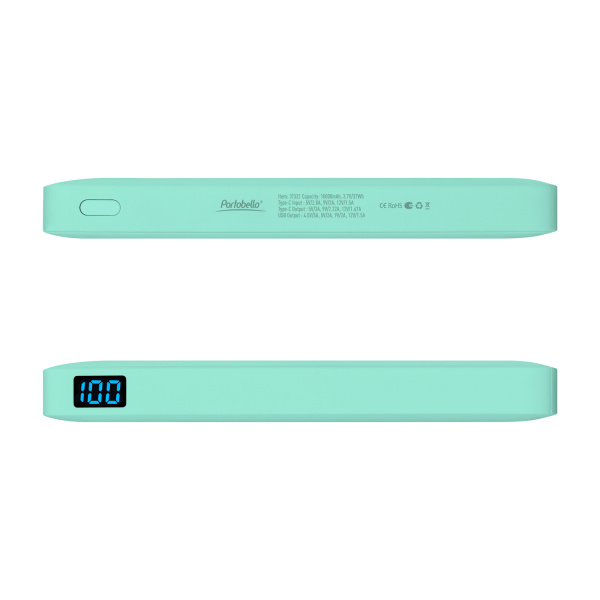 Внешний аккумулятор с подсветкой Анкор Плюс PD (Ancor PD Plus) 10000 mAh, бирюзовый