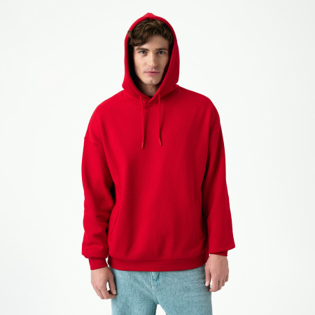 Худи релакс унисекс Баланс (Balance), с начесом, красный, размер XL/2XL