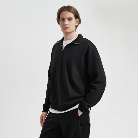 Толстовка на молнии унисекс Флоу (Flow), черная, размер XL/2XL