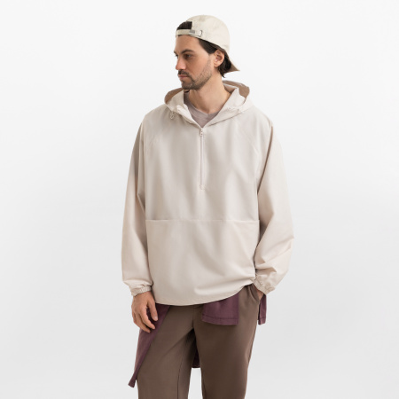 Ветровка (анорак) оверсайз унисекс Риссман (Rissman), бежевая, размер XL/XXL