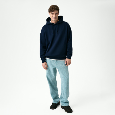 Худи релакс унисекс Баланс (Balance), с начесом, синий, размер 3XL/4XL