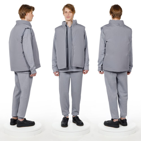 Жилет двусторонний V2, серый, размер 3XL/4XL