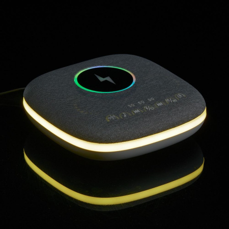 Bluetooth колонка с беспроводной зарядкой и подсветкой Terrafonic