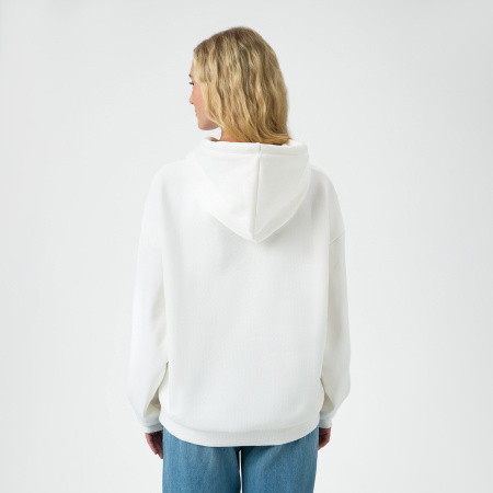 Худи релакс унисекс Баланс (Balance), с начесом, белый, размер 3XL/4XL