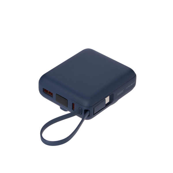 Внешний аккумулятор с подсветкой Риттер PD (Ritter PD) 10000mAh с функцией беспроводной зарядки 15W, синий