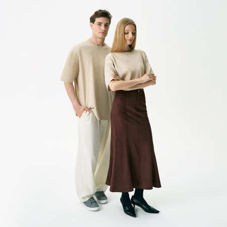 Футболка унисекс премиум Аура (Aura), 200гр. бежевый, размер 3XL/4XL