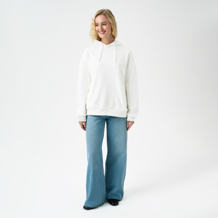 Худи релакс унисекс Баланс (Balance), с начесом, белый, размер 3XL/4XL
