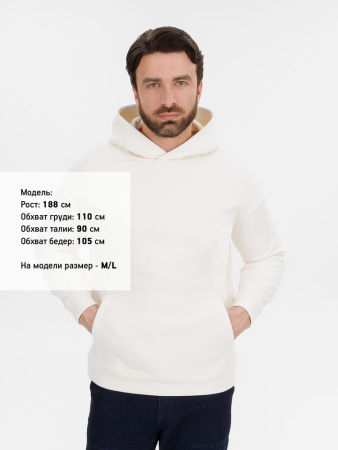 Худи оверсайз унисекс Snuggie, молочно-белое, размер XS/S