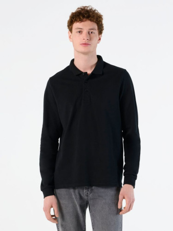 Рубашка поло мужская с длинным рукавом Winter II 210 красная, размер L